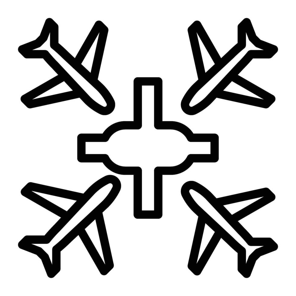 Airport Hub Line Icons Design vector