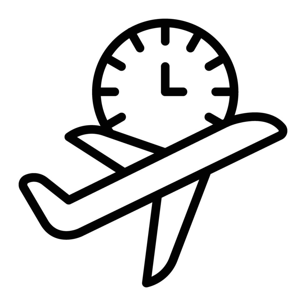 Flight Time Line Icons Design vector