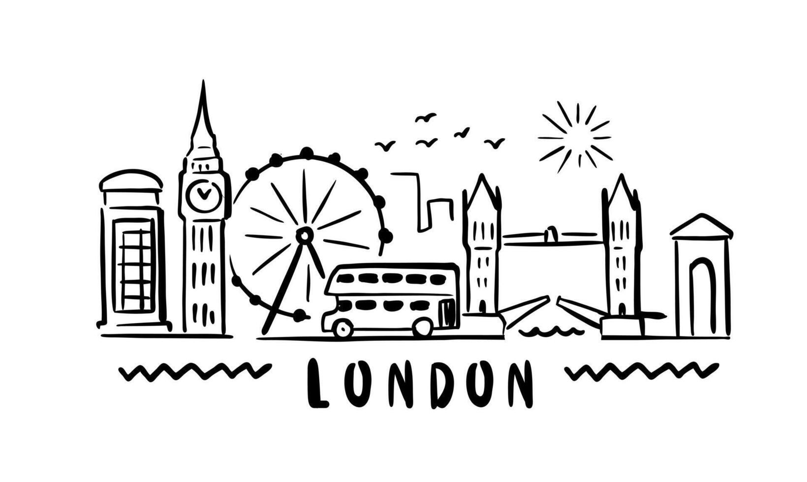 city of Milan in sketch style on white vector