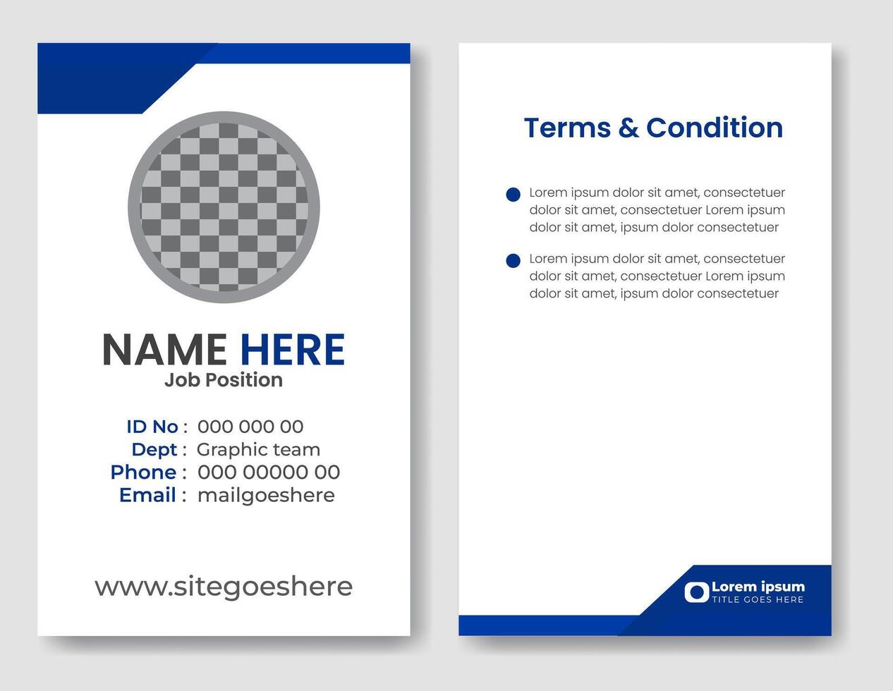 ID Card Template Design.Office Employee Id card .modern corporate identity business card template vector