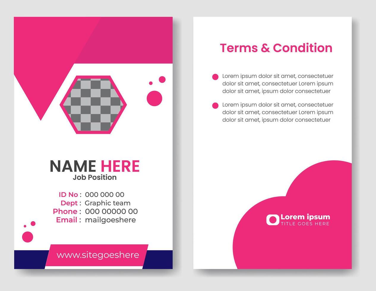 ID Card Template Design.Office Employee Id card .modern corporate identity business card template vector