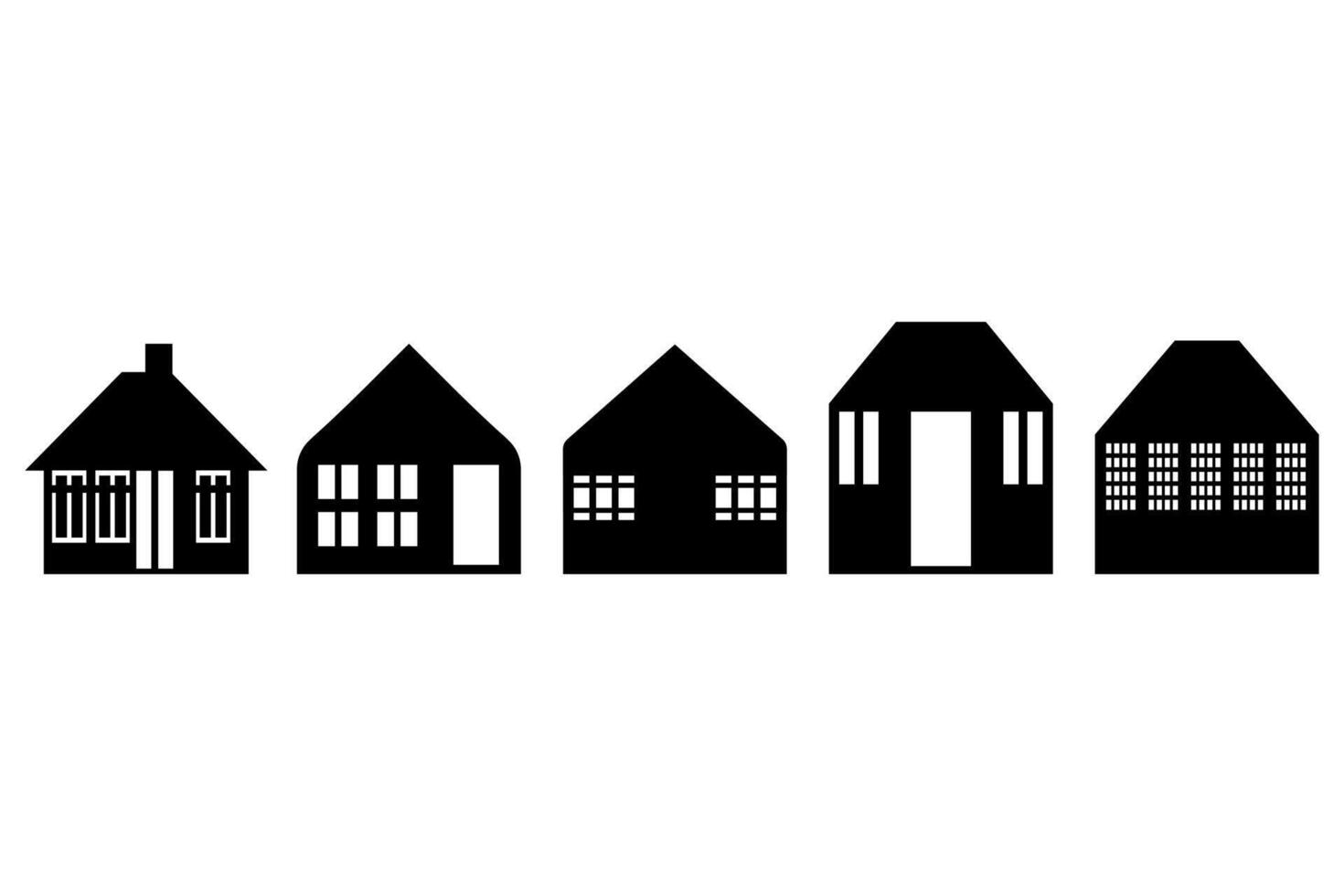House building icon set design vector