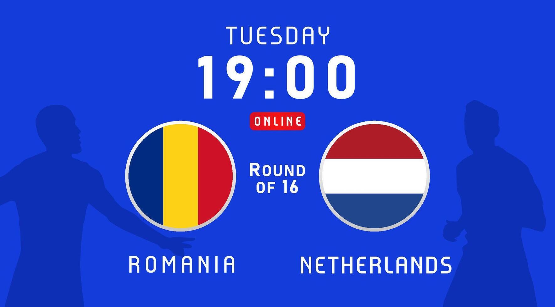 Romania vs Netherlands sport banner vector