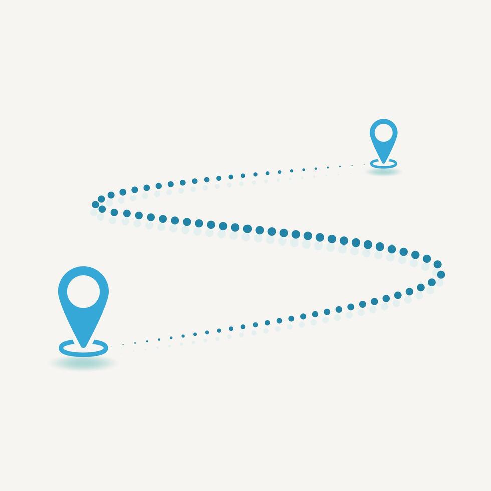 Location pins routes graphic design illustration vector