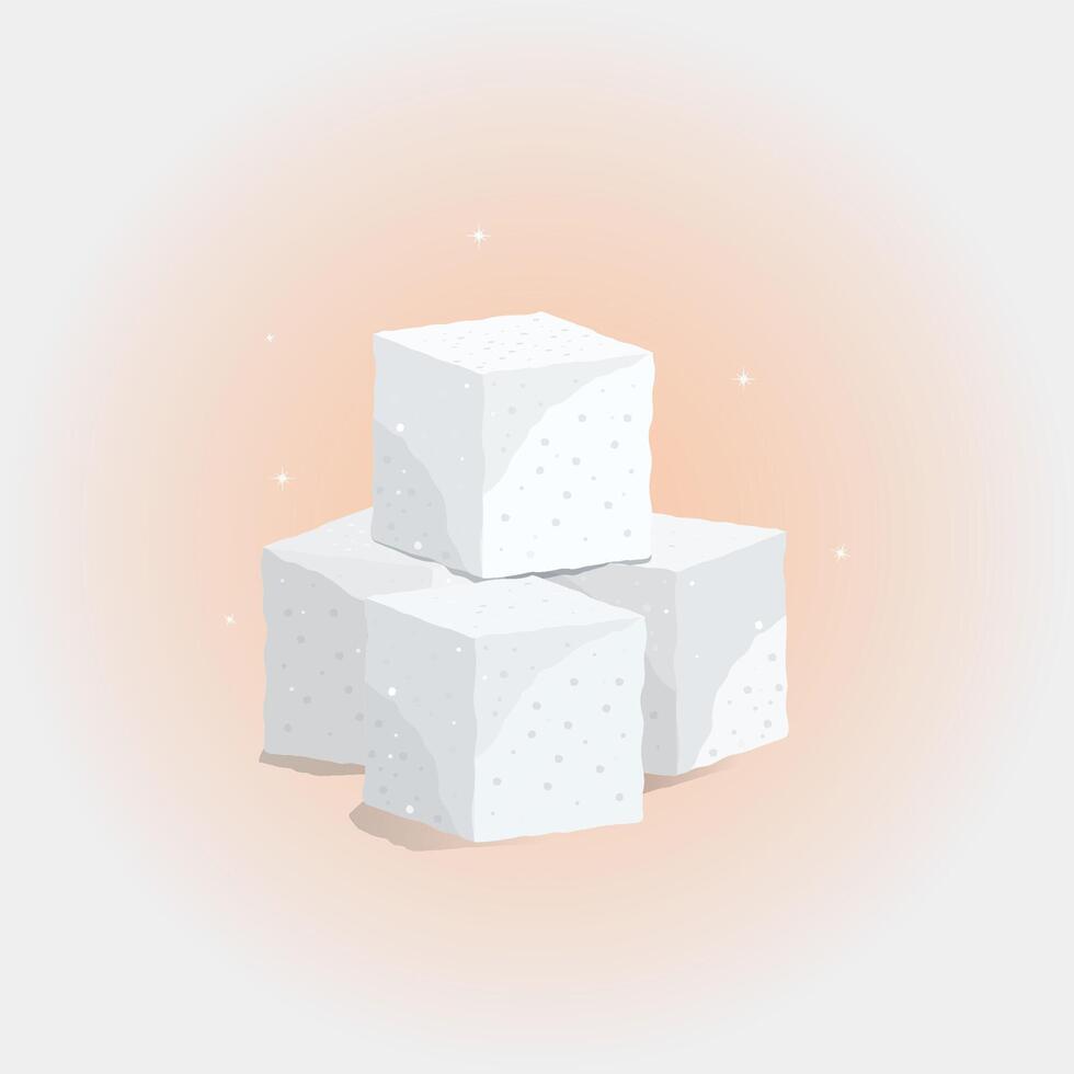 White sugar cubes design illustration vector