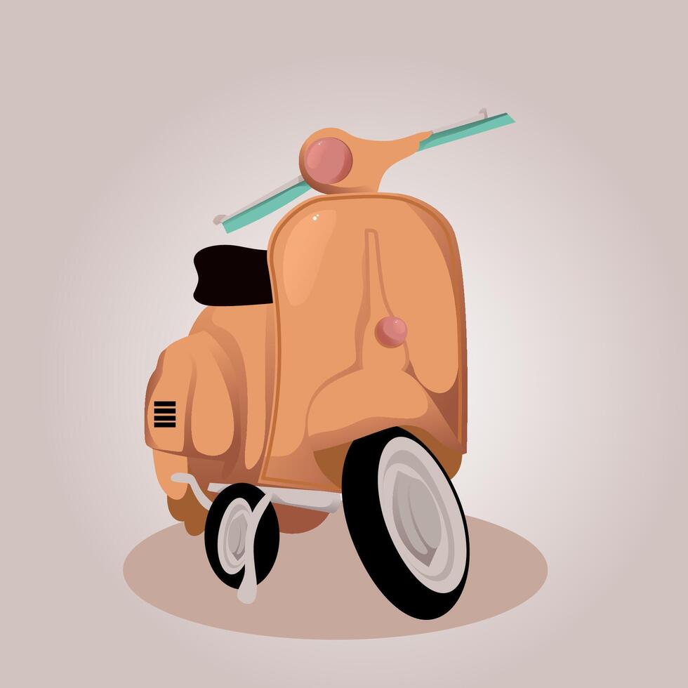 A retro motorcycle with gray background vector