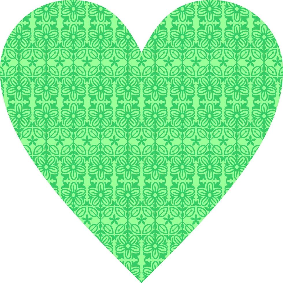 Heart-shaped ornament design, consisting of many patterns and colors vector