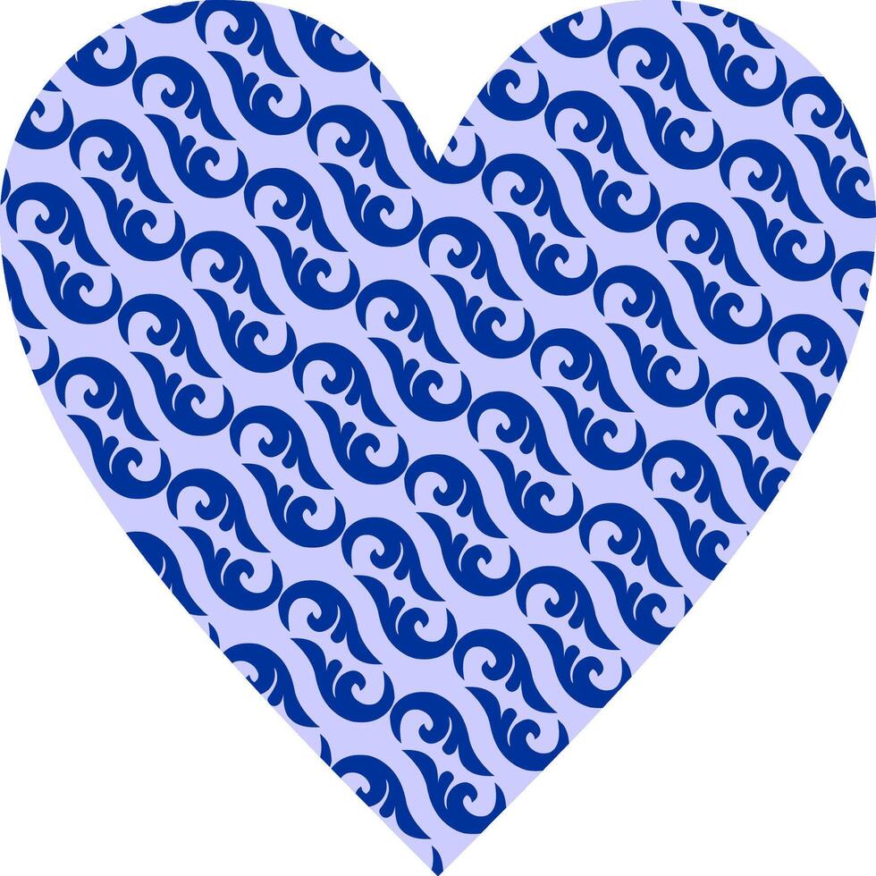 Heart-shaped ornament design, consisting of many patterns and colors vector