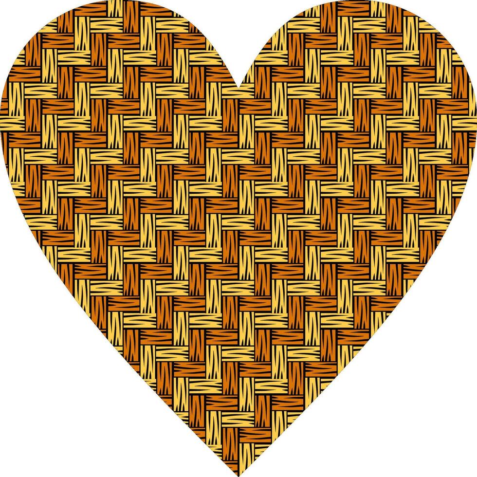 Heart-shaped ornament design, consisting of many patterns and colors vector