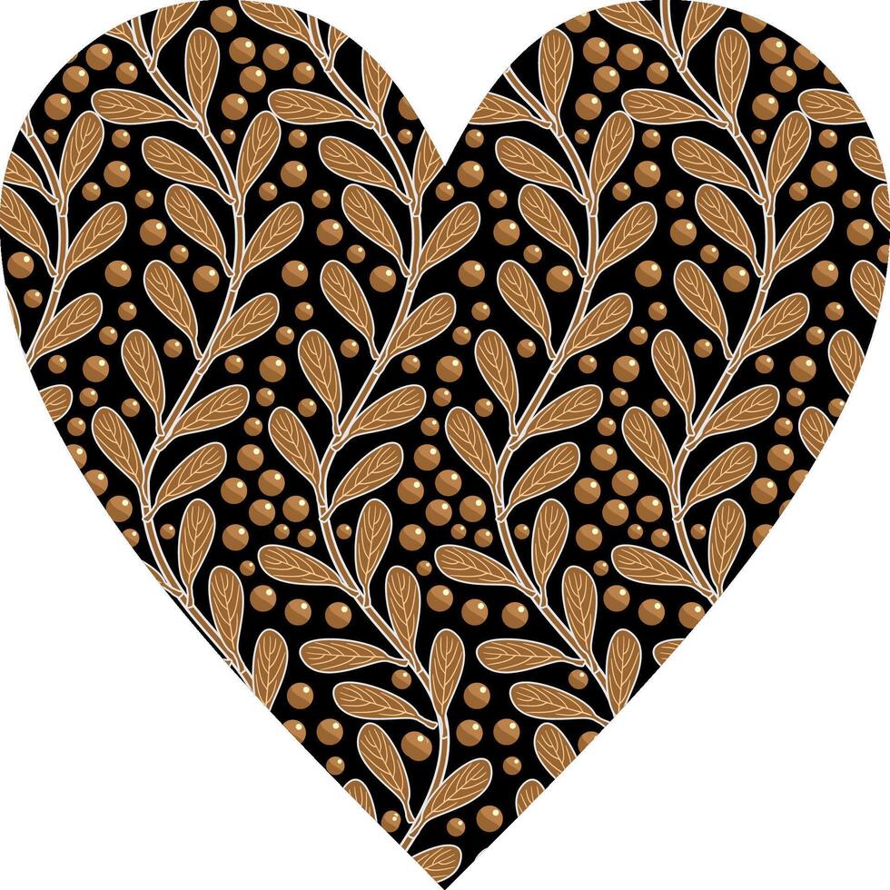 Heart-shaped ornament design, consisting of many patterns and colors vector