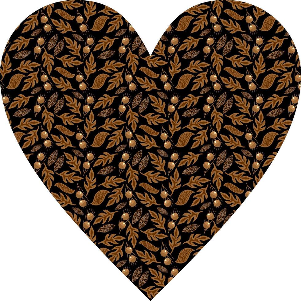Heart-shaped ornament design, consisting of many patterns and colors vector