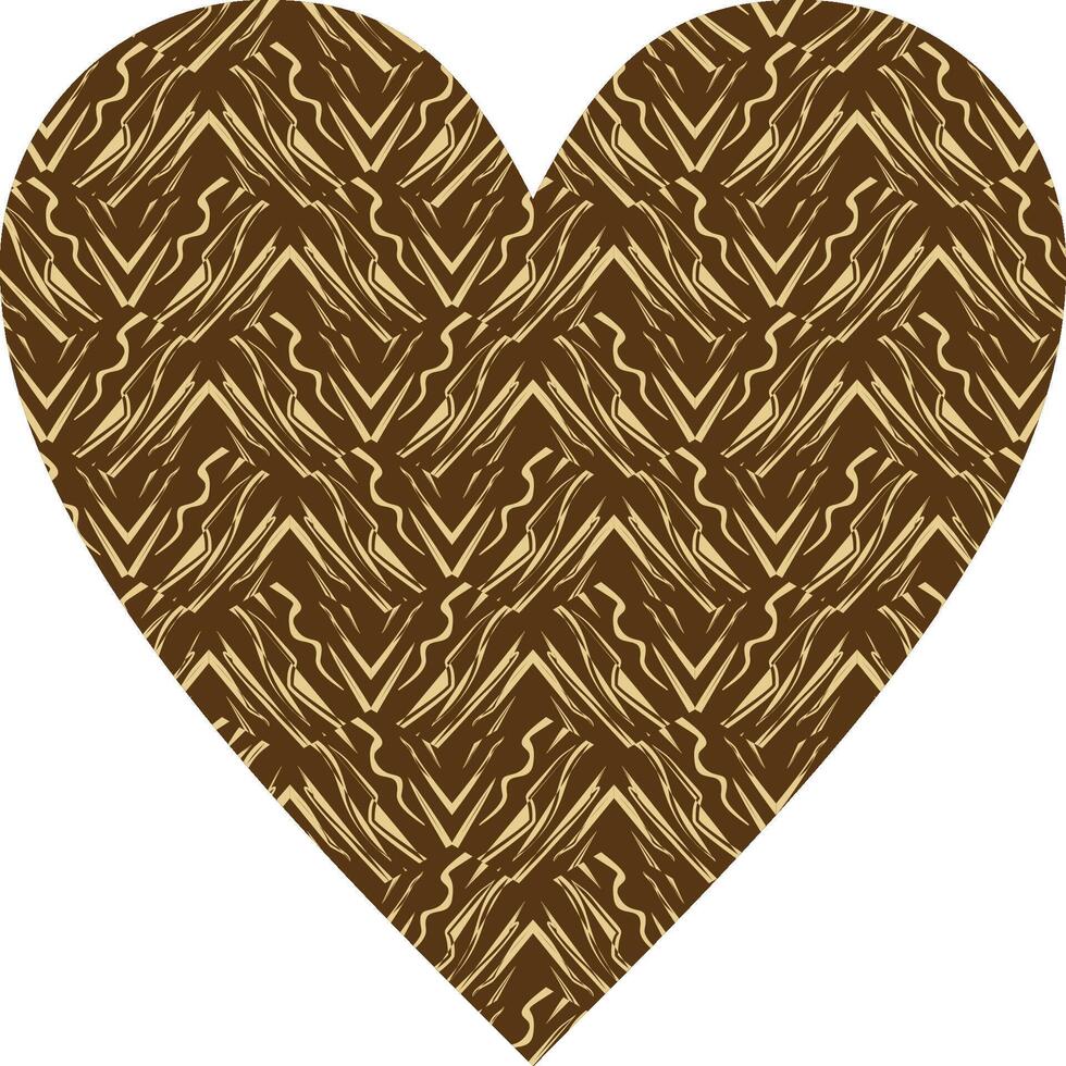 Heart-shaped ornament design, consisting of many patterns and colors vector