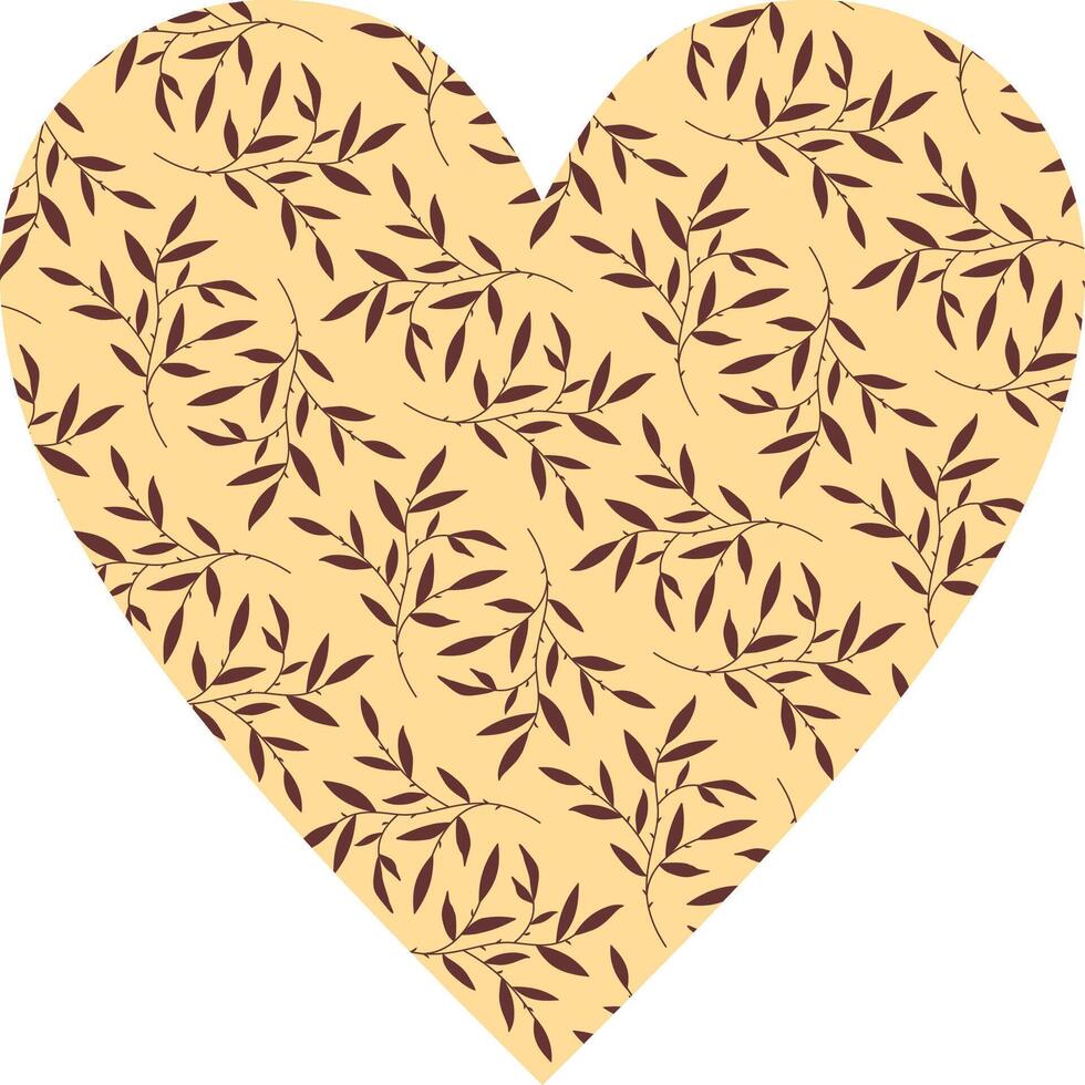 Heart-shaped ornament design, consisting of many patterns and colors vector