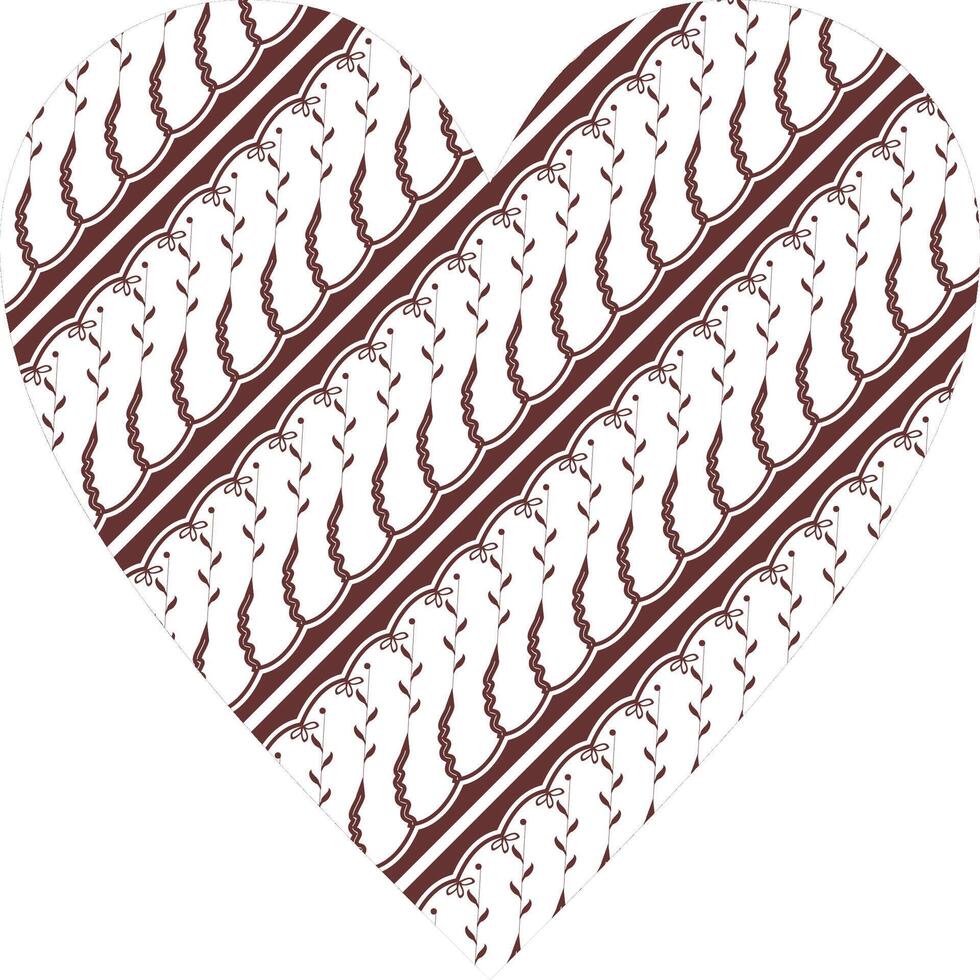 Heart-shaped ornament design, consisting of many patterns and colors vector