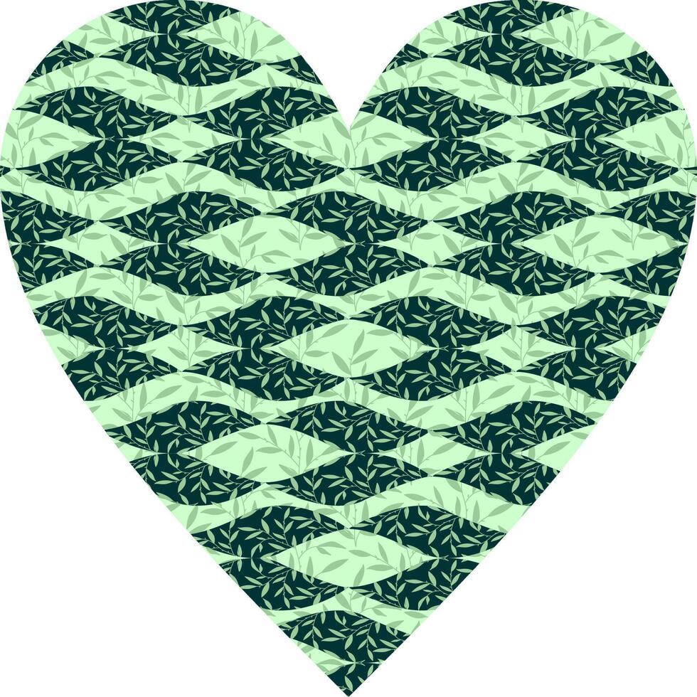 Heart-shaped ornament design, consisting of many patterns and colors vector