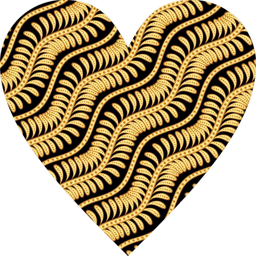 Heart-shaped ornament design, consisting of many patterns and colors vector