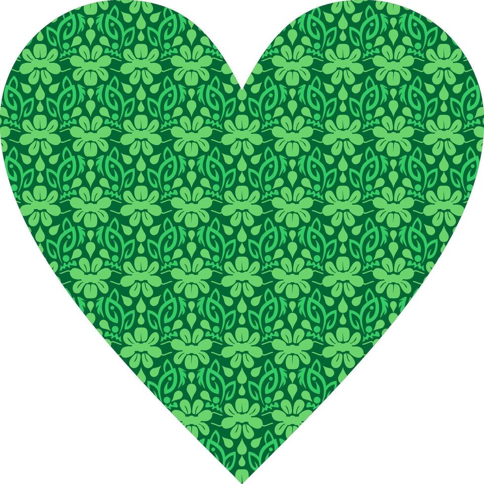 Heart-shaped ornament design, consisting of many patterns and colors vector