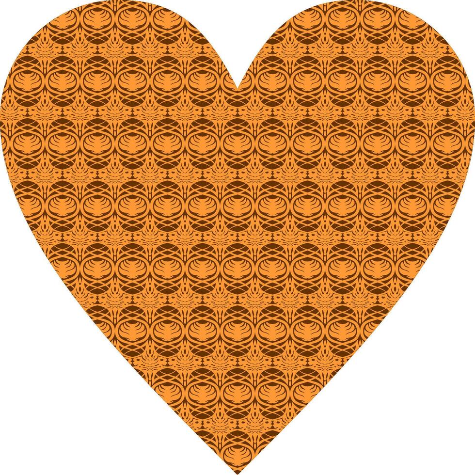 Heart-shaped ornament design, consisting of many patterns and colors vector