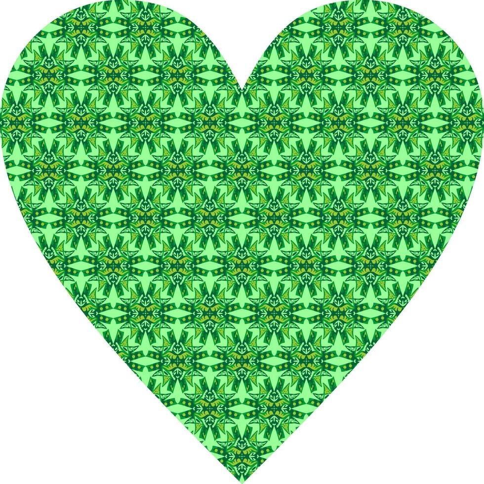 Heart-shaped ornament design, consisting of many patterns and colors vector