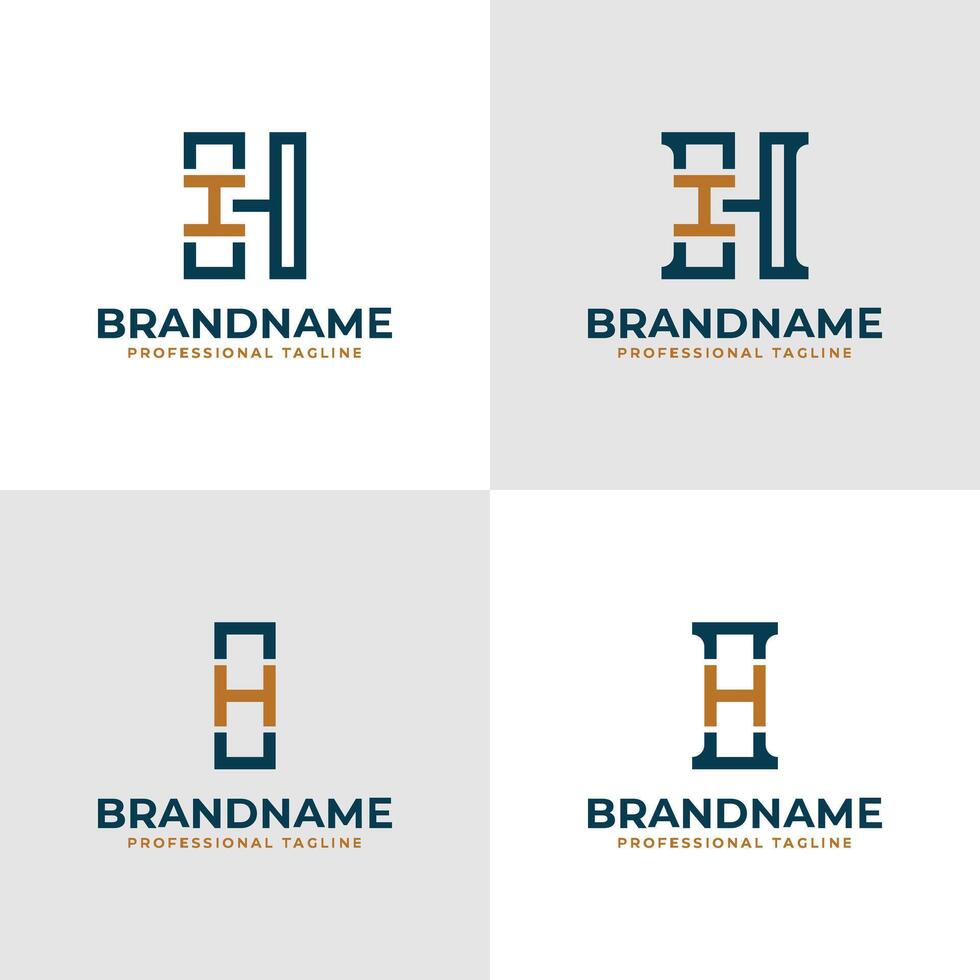 Elegant Letters HI and IH Monogram Logo, suitable for business with IH or HI initials vector