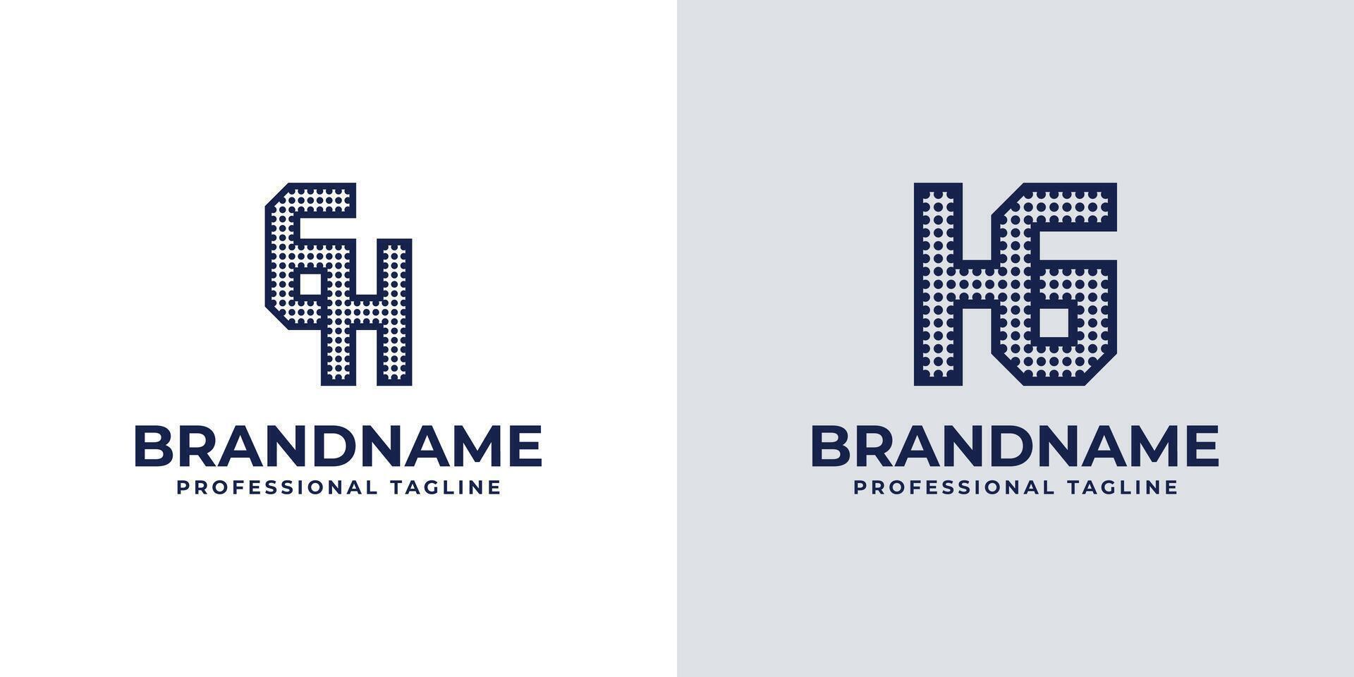 Letters GH and HG Dot Monogram Logo, Suitable for business with HG or GH initials vector