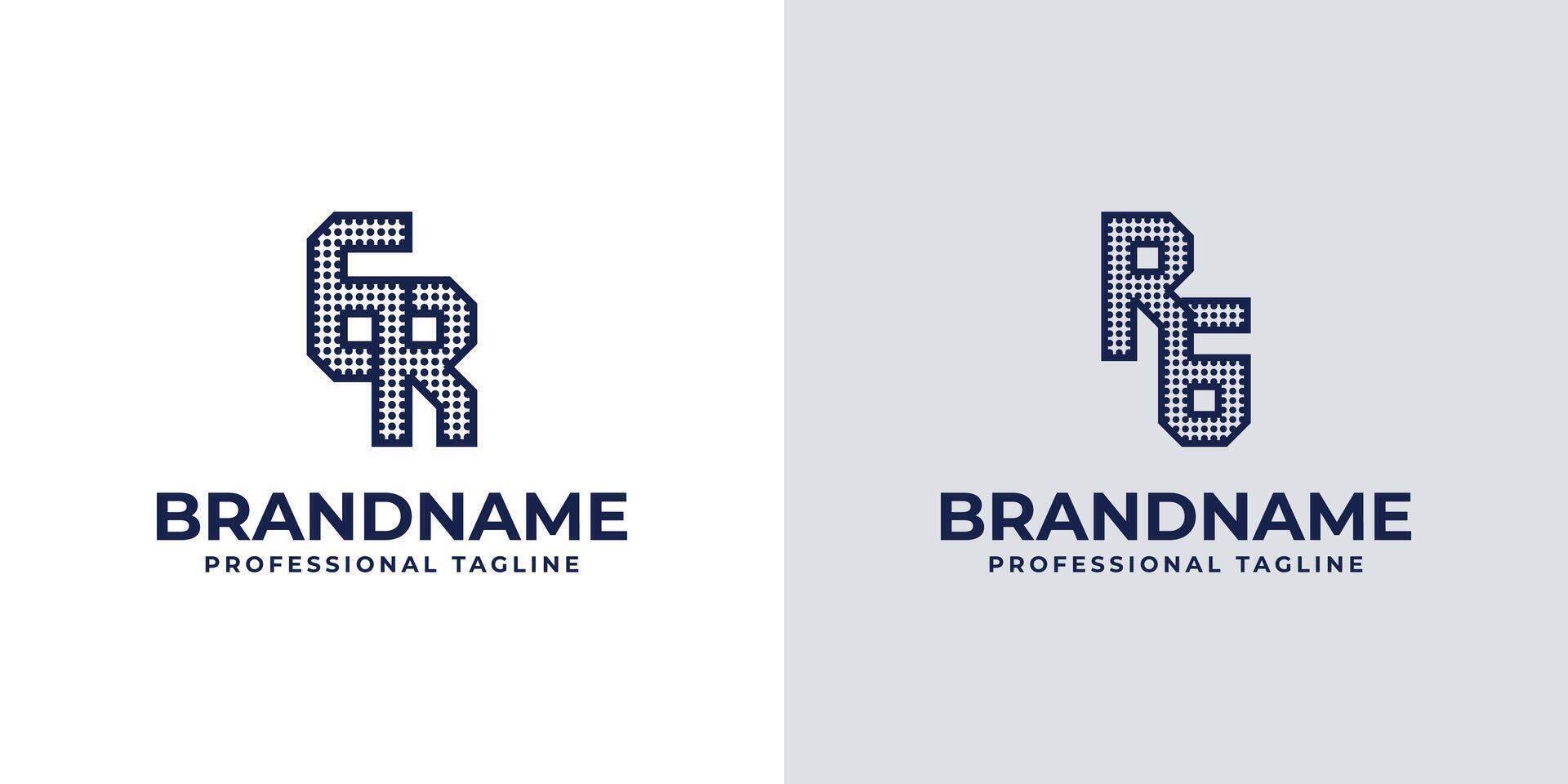 Letters GR and RG Dot Monogram Logo, Suitable for business with RG or GR initials vector
