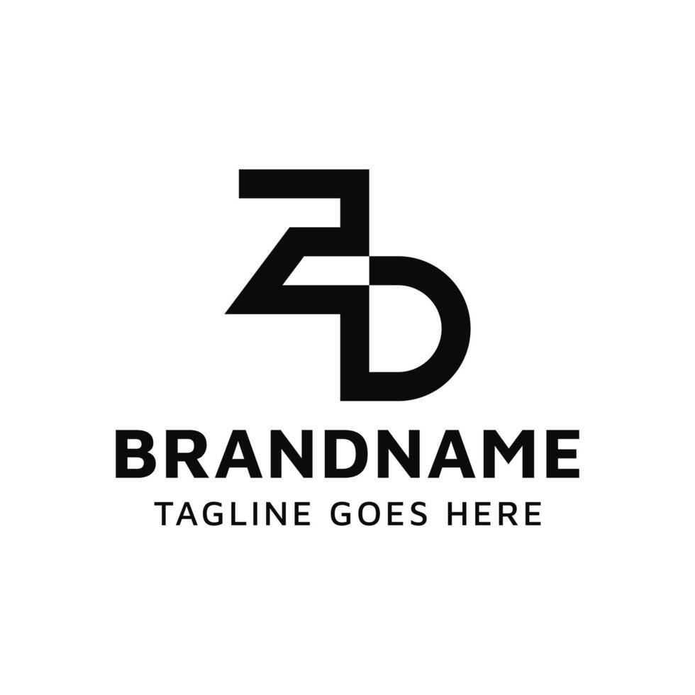 Letters ZD Monogram Logo Set, suitable for any business with DZ or ZD initials vector