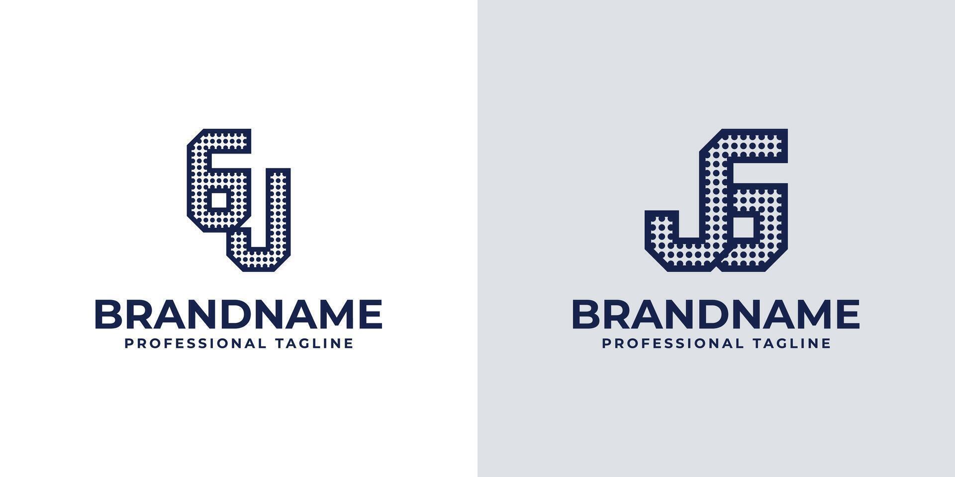 Letters GJ and JG Dot Monogram Logo, Suitable for business with JG or GJ initials vector