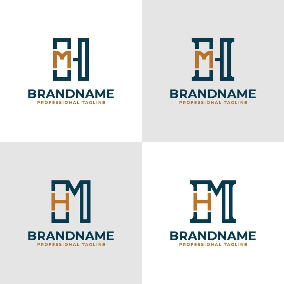 Elegant Letters HM and MH Monogram Logo, suitable for business with MH or HM initials vector