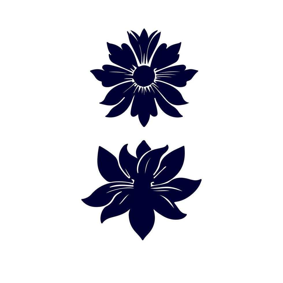 Outline flower set for artistic designs. vector