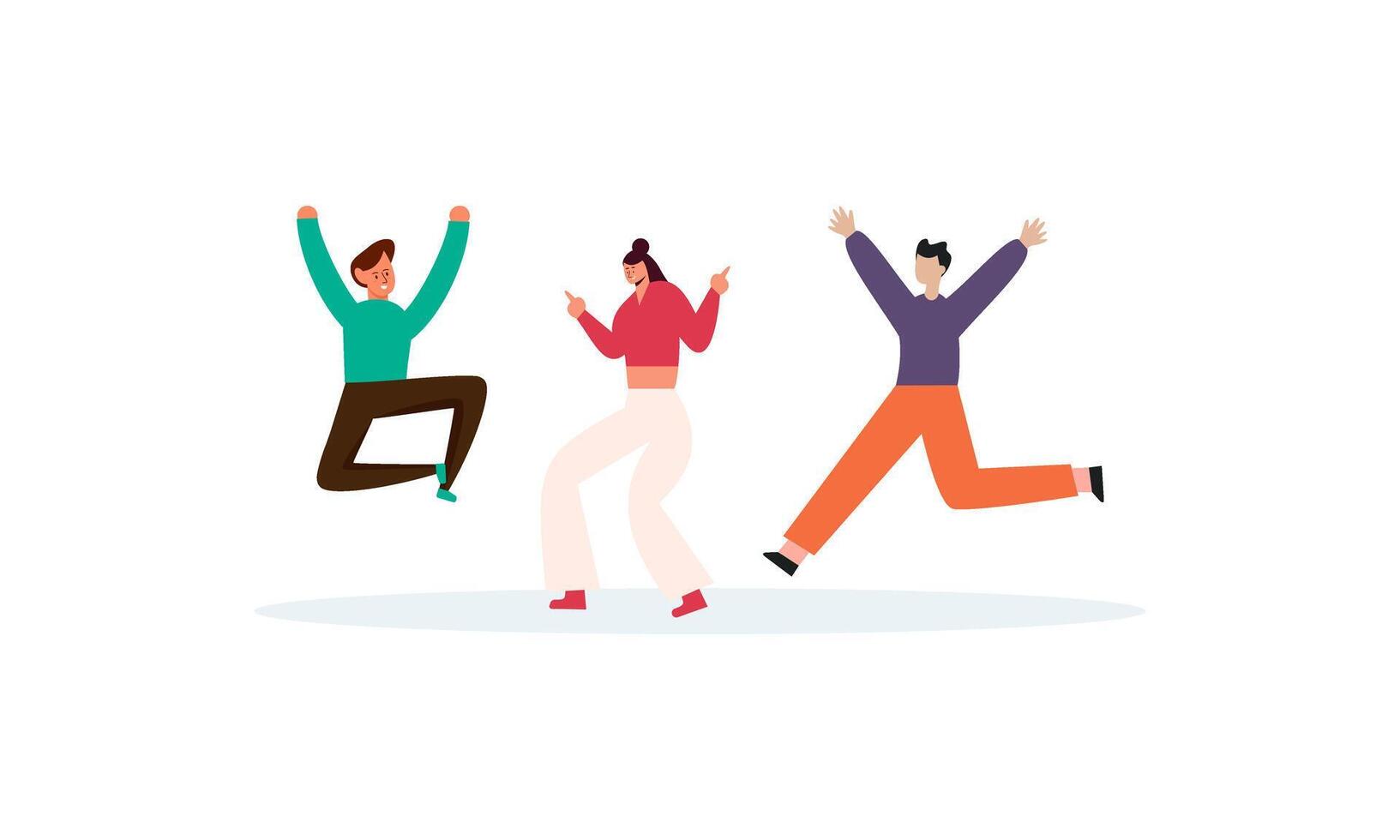 Happy dancing people at disco party illustration vector