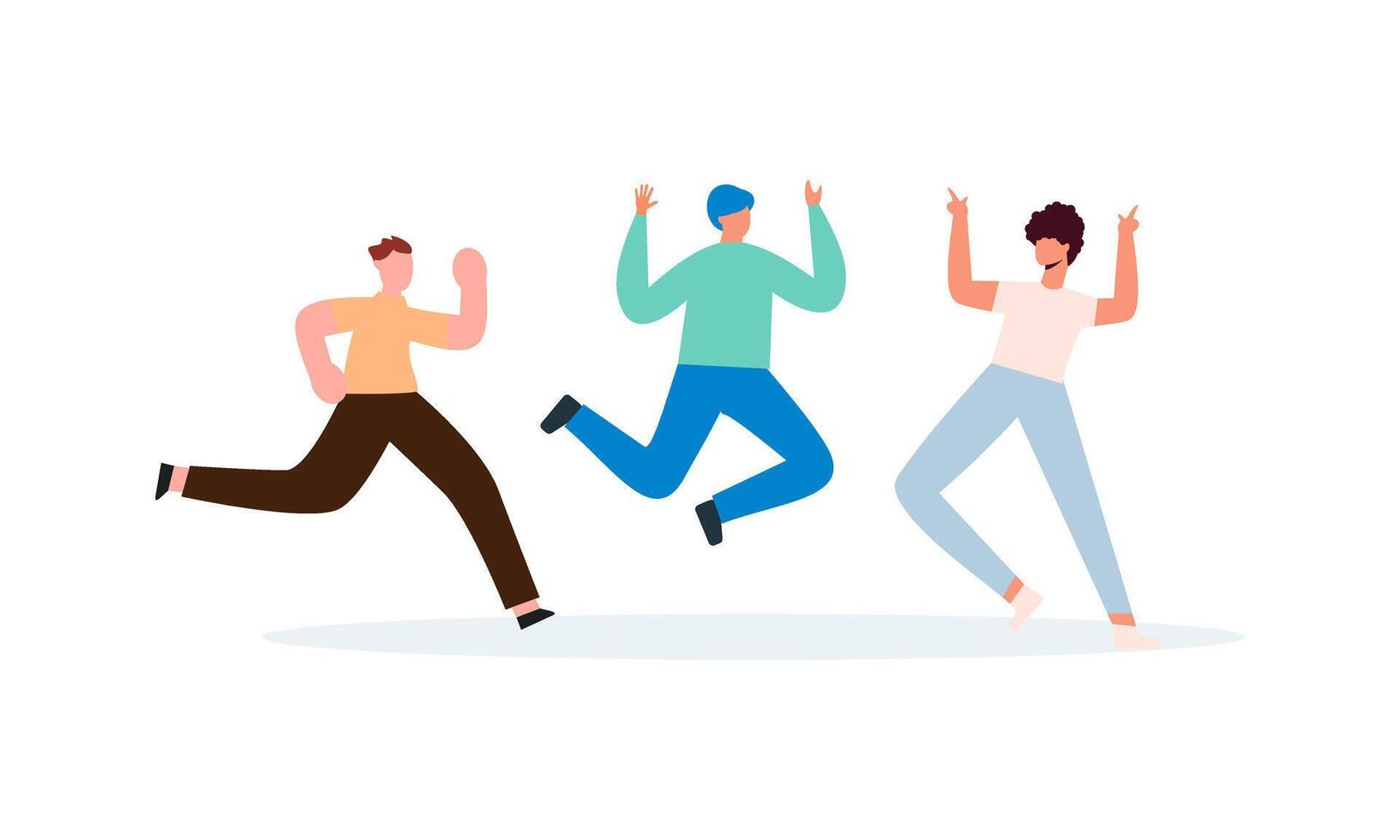 Happy dancing people at disco party illustration vector