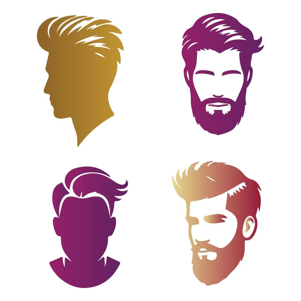 Elegant Hairstyles for Modern Men vector