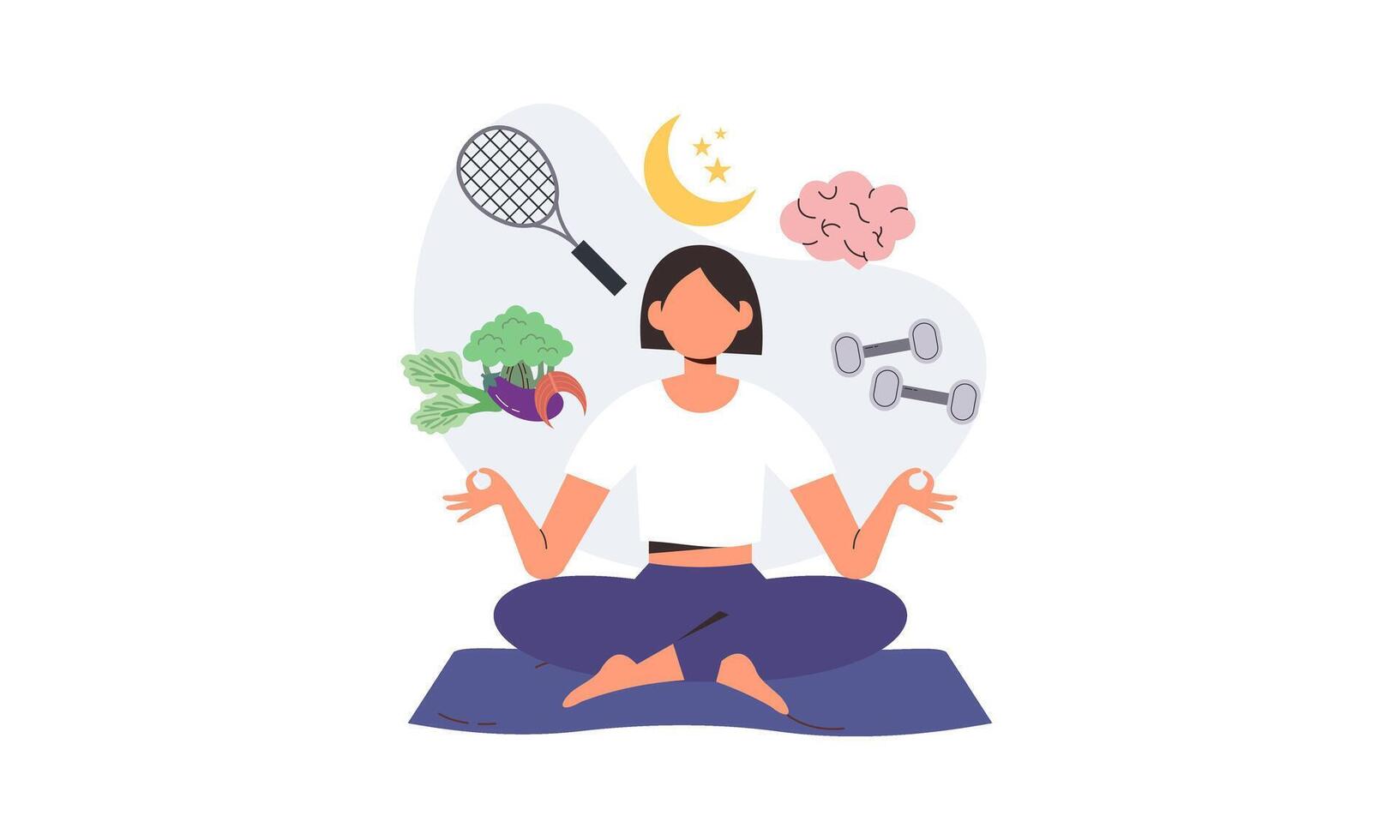 Healthy lifestyle concept illustration. Health care, active lifestyle and sport vector