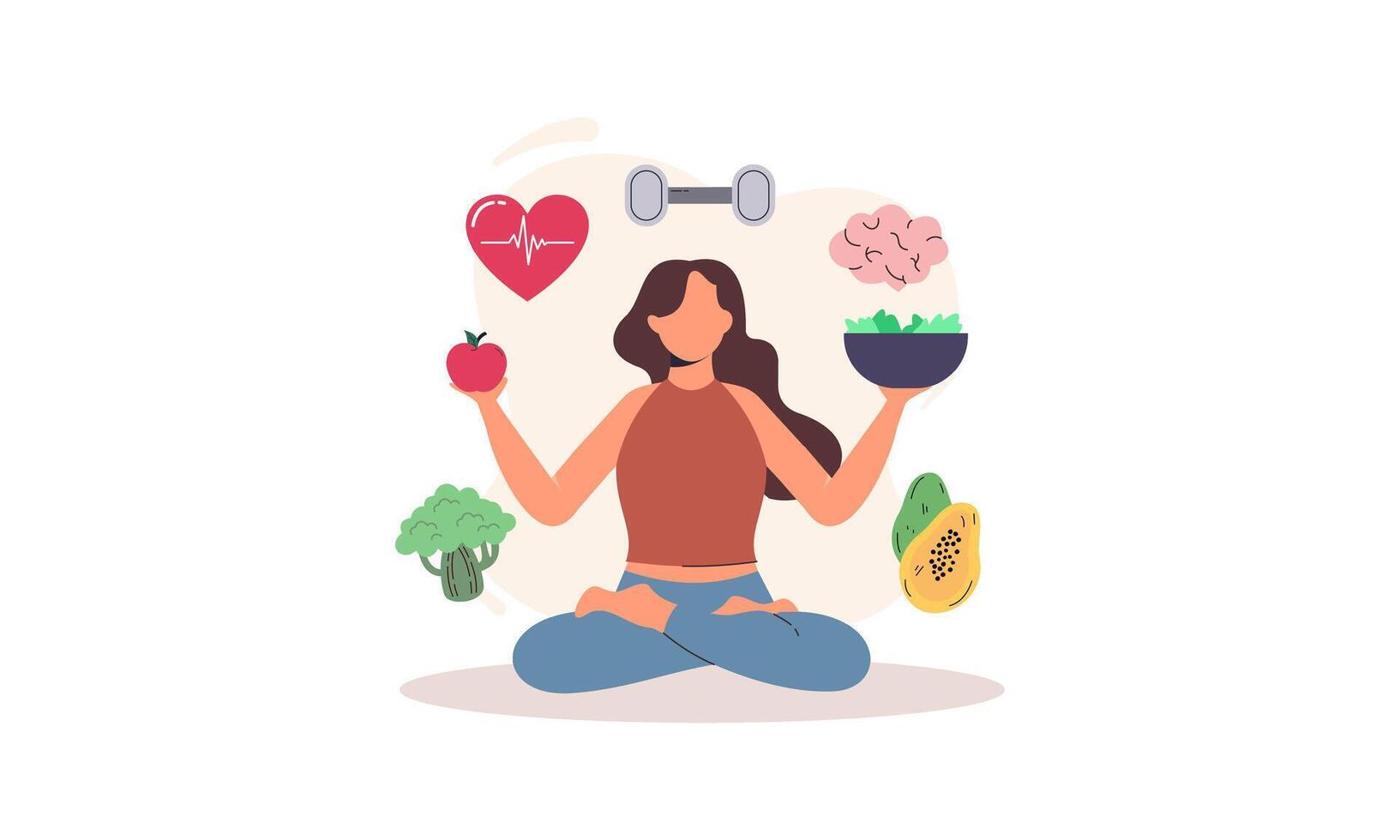 Healthy lifestyle concept illustration. Health care, active lifestyle and sport vector