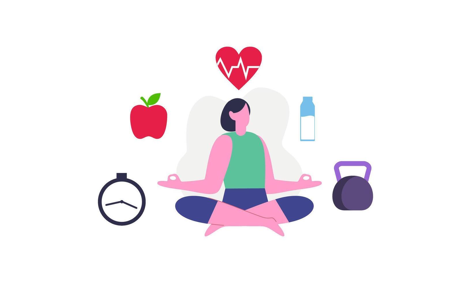 Healthy lifestyle concept illustration. Health care, active lifestyle and sport vector