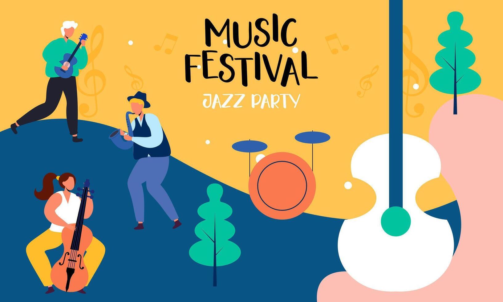 Posters for a summer live music festival or jazz party vector