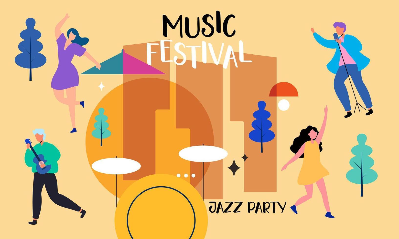 Posters for a summer live music festival or jazz party vector