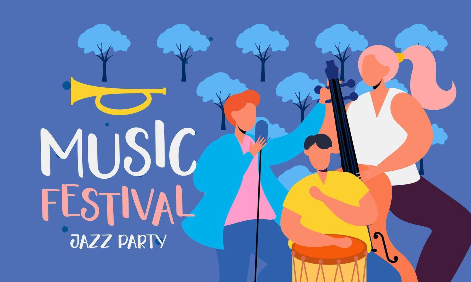 Posters for a summer live music festival or jazz party vector