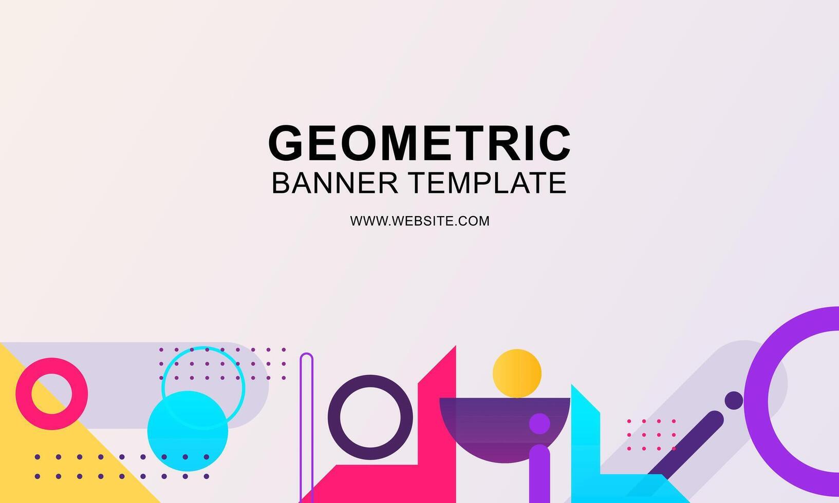 Gradient geometric pattern horizontal banner vector