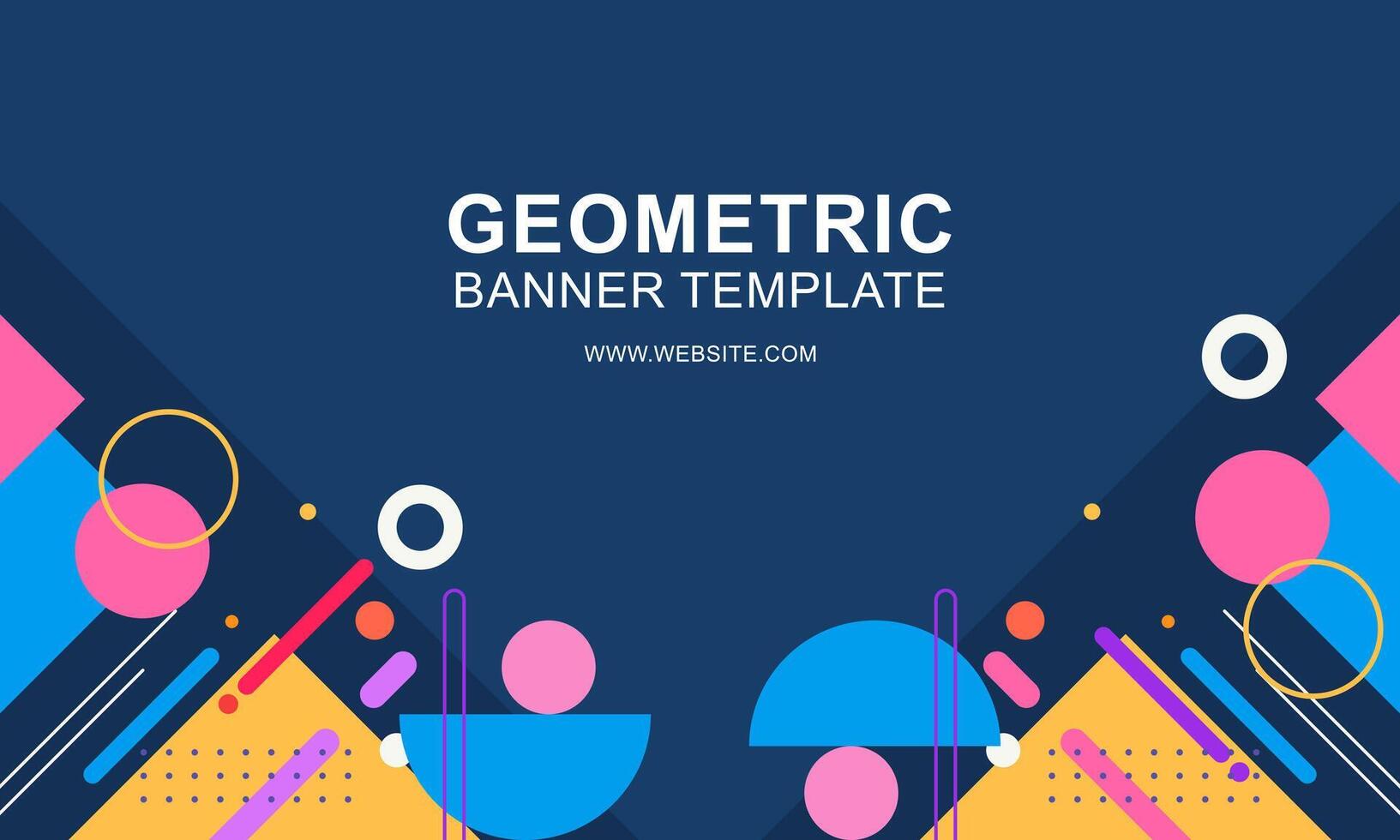 Gradient geometric pattern horizontal banner vector