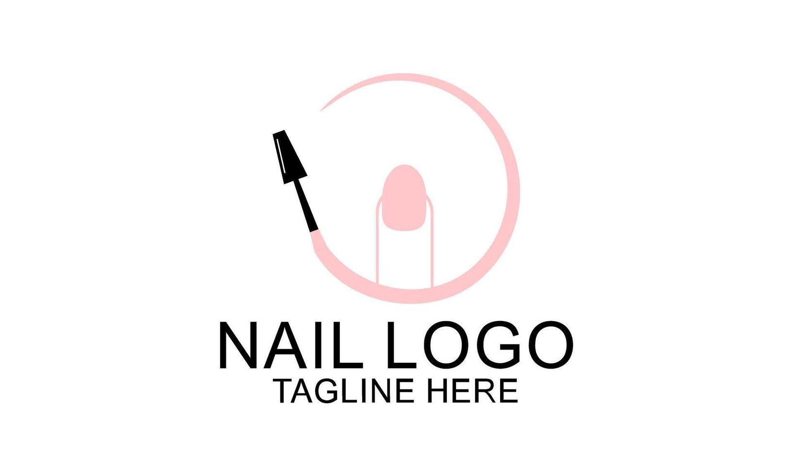 Nail beauty logo design with creative element style vector