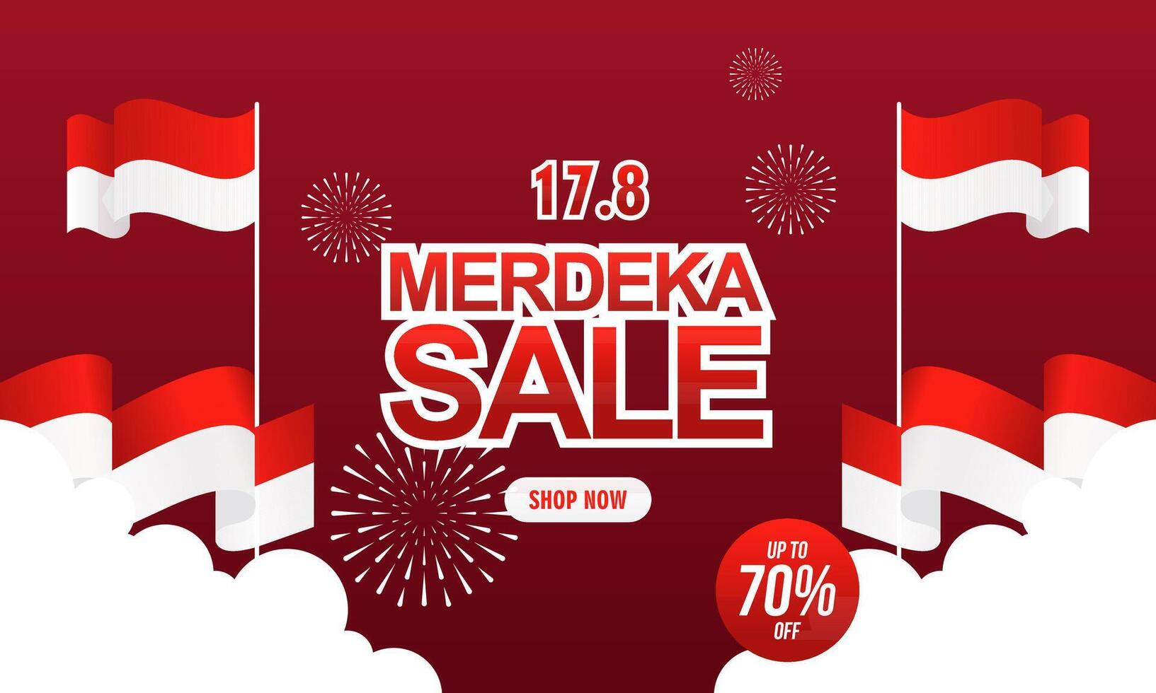 79th of august indonesian independence day sale square banner for social media post vector