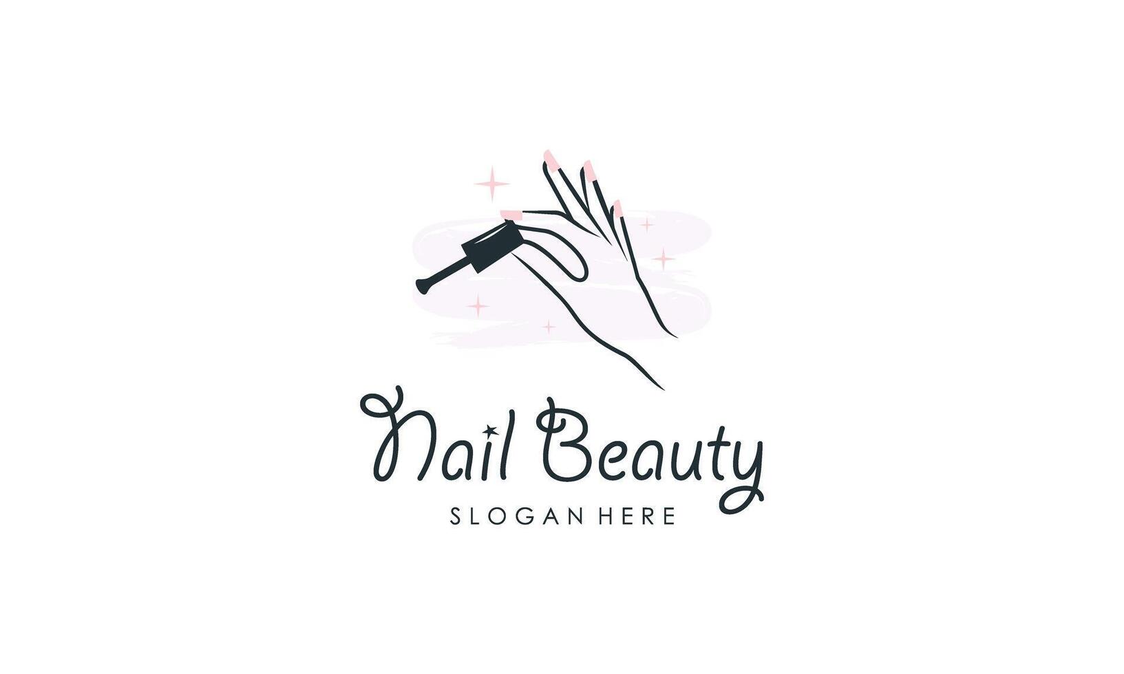 Nail beauty logo design with creative element style vector