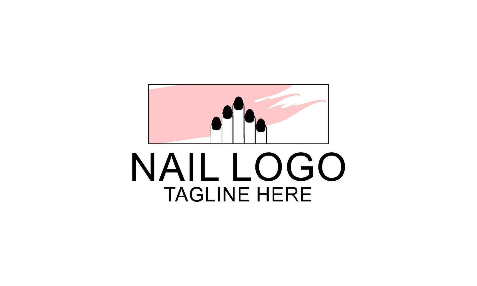 Nail beauty logo design with creative element style vector