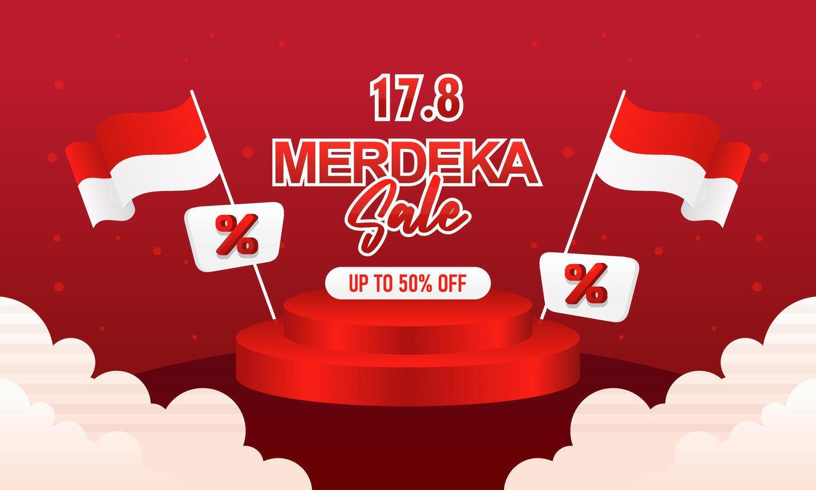 79th of august indonesian independence day sale square banner for social media post vector