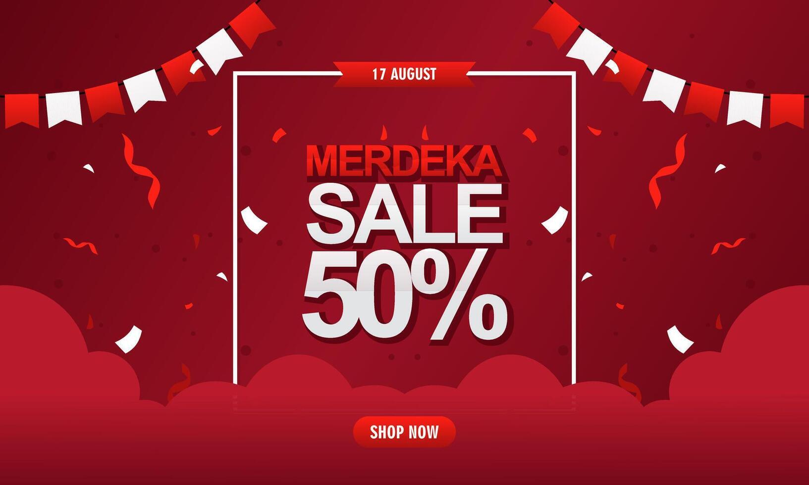 79th of august indonesian independence day sale square banner for social media post vector
