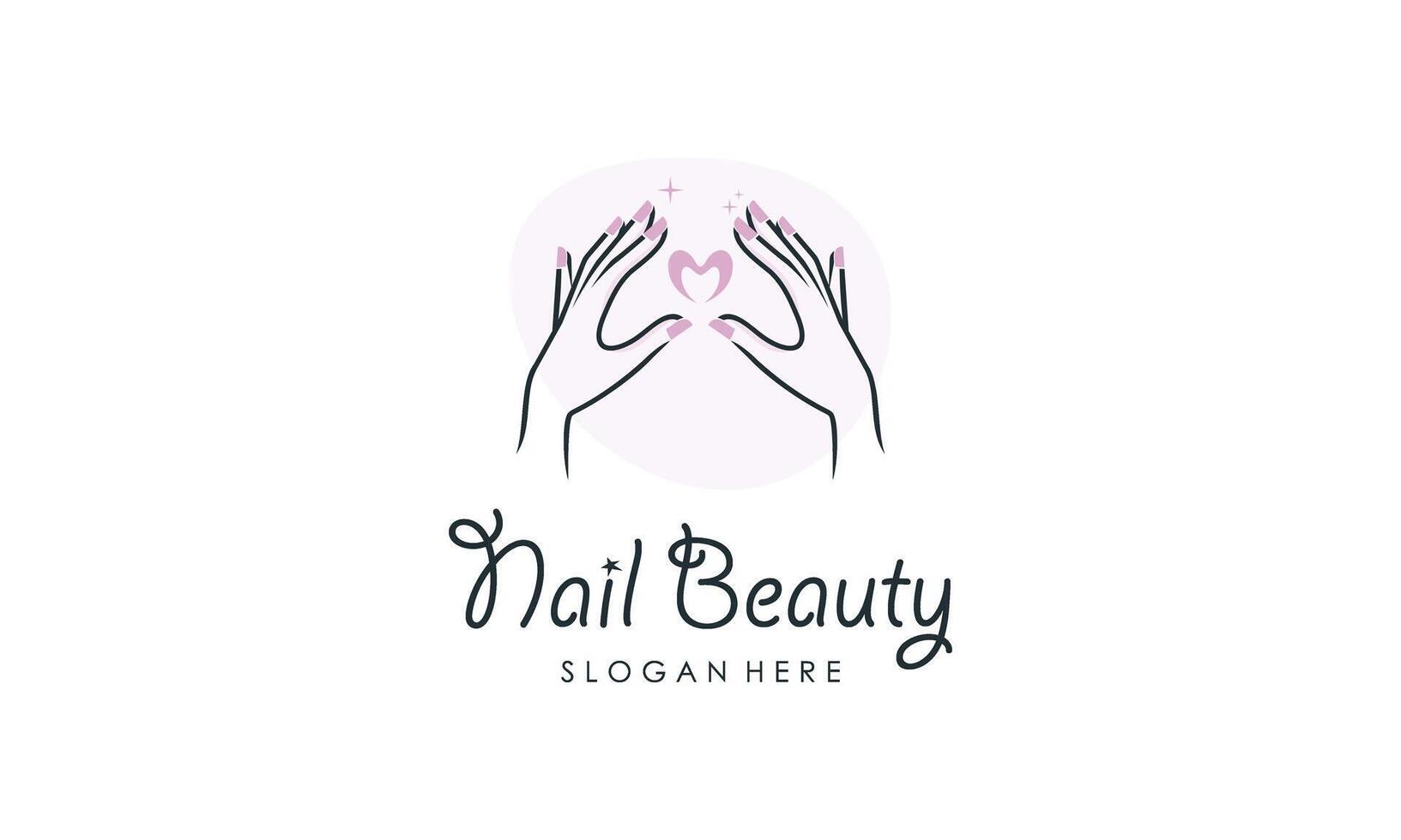 Nail beauty logo design with creative element style vector