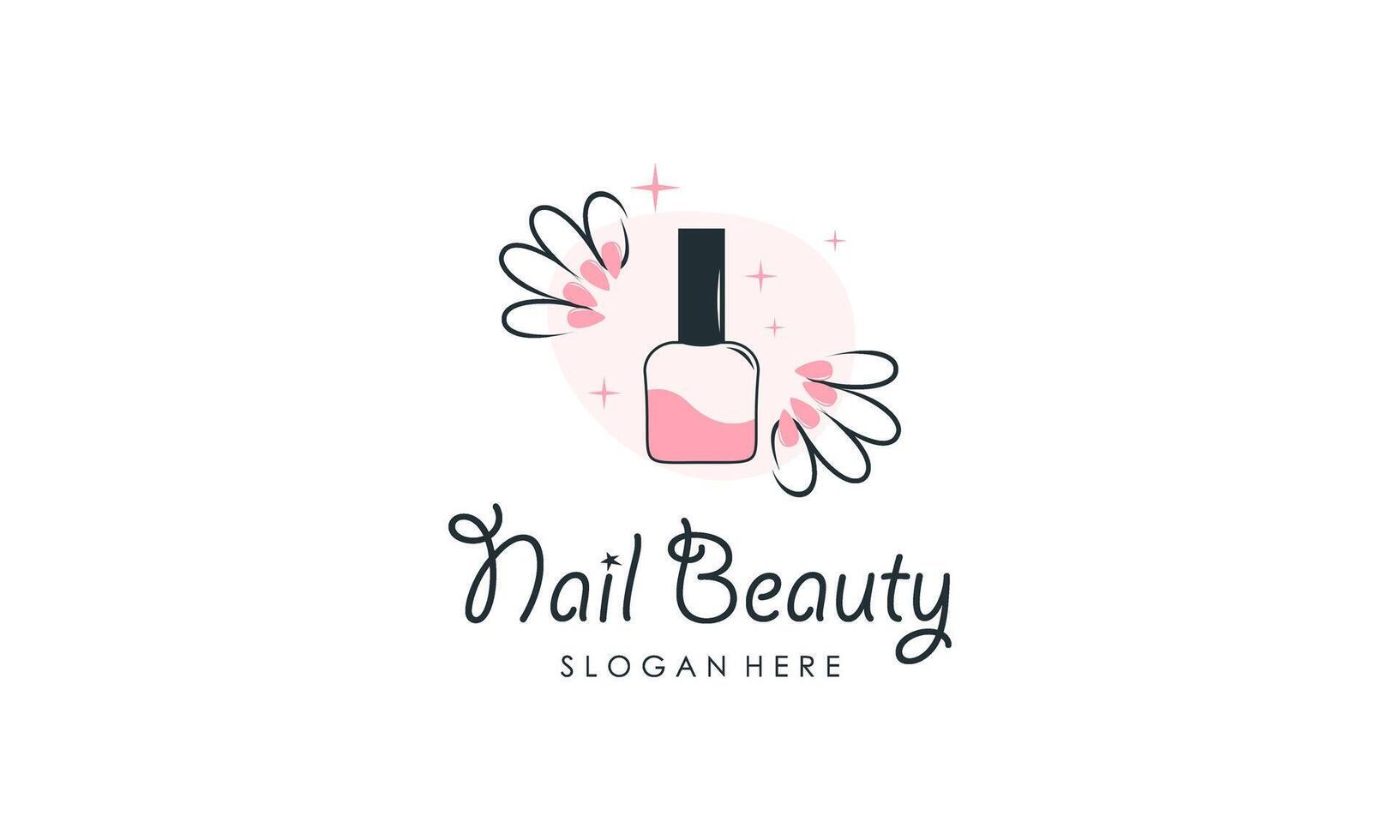 Nail beauty logo design with creative element style vector