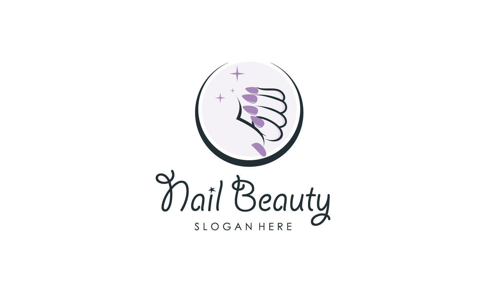 Nail beauty logo design with creative element style vector